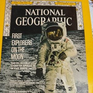 National Geographic Yellow-Bordered Apollo 11 Moonwalk Cover